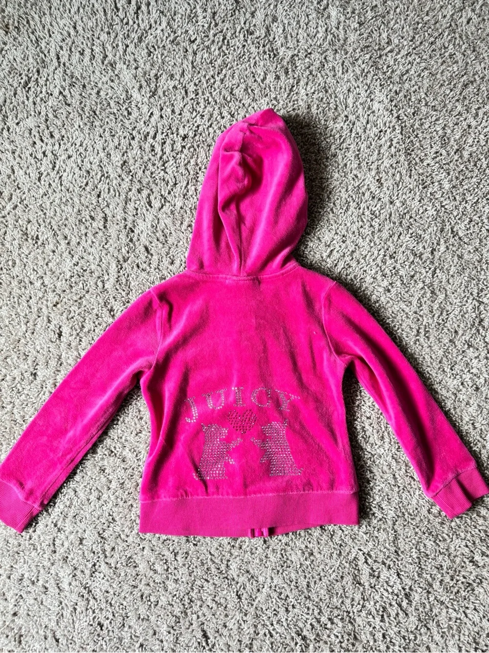 Juicy Couture Hot Pink Girls' Hooded Zip-Up Sweatshirt and Sweatpants